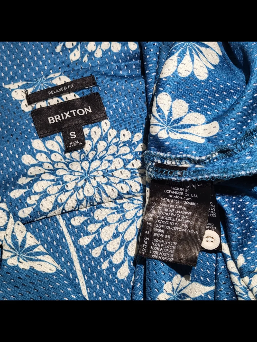 Brixton Men’s Blue Floral Short-Sleeve Shirt